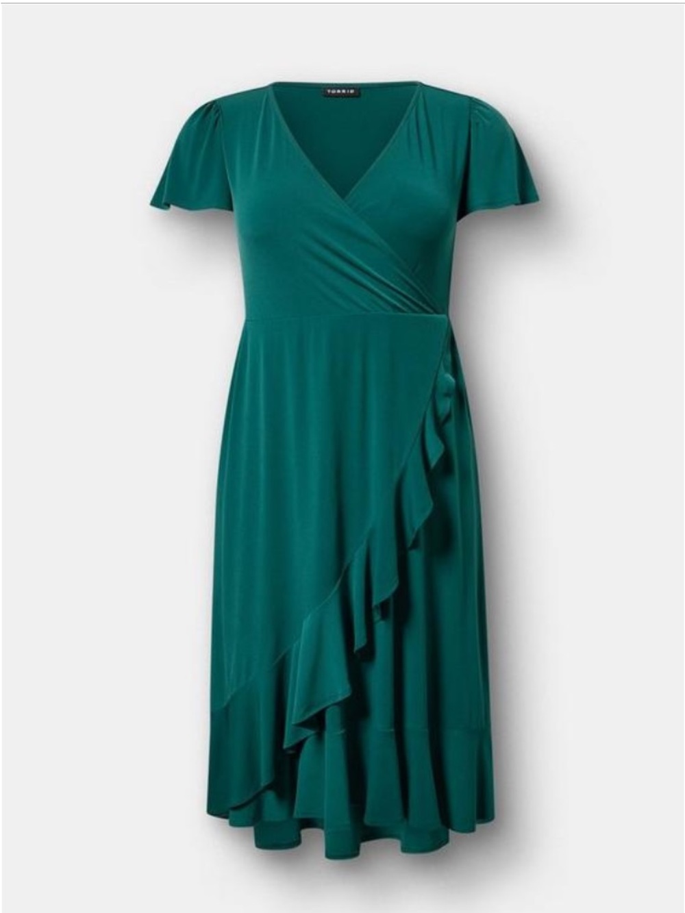 Title:
Torrid Botanical Garden Faux Wrap Ruffle Midi Dress -NWT - Size 00/10